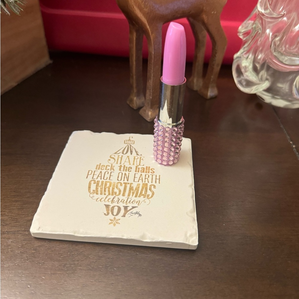 Rhinestone lipstick shaped pens compact